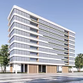 Modern Office Building Simple Multi-storey Apartment 3d model