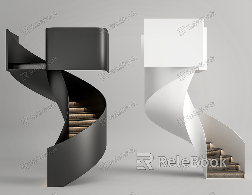 modern revolving staircase handrail staircase model