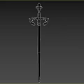 Sword Long Sword Knight Sword Gold Plated Dagger Sword Monarch Sword Artifact Weapon Cold Weapon Sabre 3d model