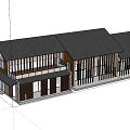 Modern Office Building Featuring Wooden Facade Glass Windows And Gray Roof Design