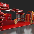 Red Playground Building With Fun Facilities And Architectural Design Elements 3d model