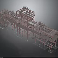 Industrial Building Steel Frame Structure With Multi Level Platforms And Support Columns