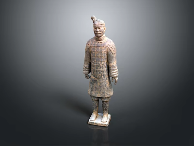 Ancient Terracotta Warrior Sculpture Detailed Handcrafted Historical Carving Artwork With Traditional Chinese Craftsmanship 3d model