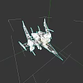 Orange Sci Fi Aircraft With Futuristic Design And White Engines On Black Background