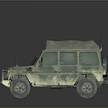 Military Green Off Road Vehicle With Camouflage Pattern Roof Cover And Antenna
