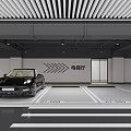 Modern Well Lit Parking Garage With Clear Lane Markings And Arrow Indicators