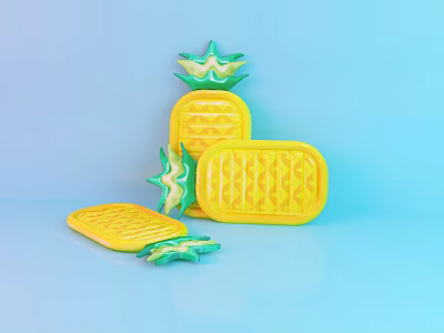 Modern Pineapple Floating Row 3d model