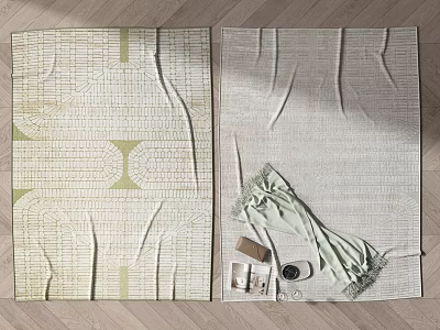 Modern Square Carpet Geometric Abstract Carpet Magazine 3d model