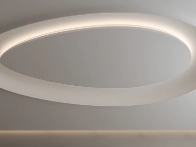 Modern Circular Ceiling Design With Built in LED Lighting And Smooth White Surface 3d model