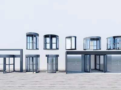 Various Modern Door And Window Designs Including Revolving And Arched Styles 3d model