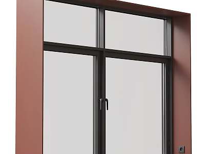 Casement Window With Brown Frame Transparent Glass And Modern Design For Home 3d model