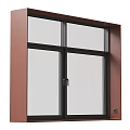 Casement Window With Brown Frame Transparent Glass And Modern Design For Home