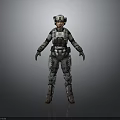 Sci Fi Character In Tactical Combat Suit With Alien Creature In Futuristic Environment 3d model