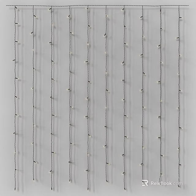 Vertical Hanging String Light Decorations With Small Warm Lights For Indoor Home Decor 3d model