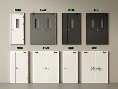 Double Doors In Multiple Colors And Various Designs For Home Interiors 3d model
