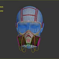 Tactical Modern Weapon Helmet With White Black Design And Green Filters