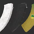 Weapon Magazines in White Black Yellow Colors with Green Label Design