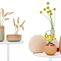 Nordic Vase Flower Art 3d model