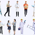 Group of People in Various Professions Showing Diverse Work Roles and Activities