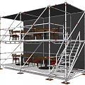 Industrial Scaffolding Construction Equipment Featuring Stable Multi Level Platforms And Support System