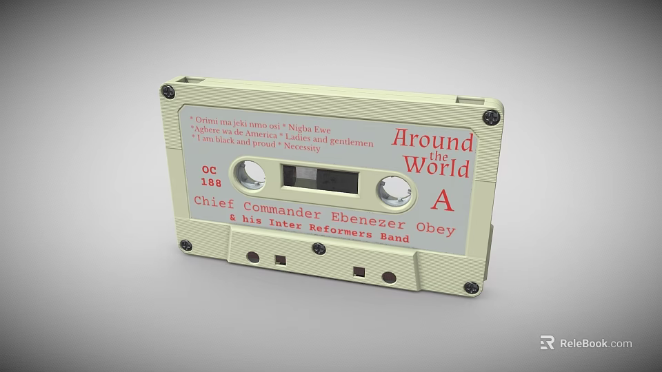Vintage Orchestra Cassette Tape With Musical Instruments And Band Details 3d model 