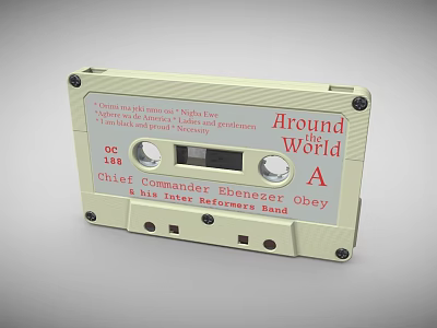 Vintage Orchestra Cassette Tape With Musical Instruments And Band Details 3d model