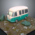 Modern bus minibus minivan driverless bus 3d model