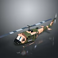 Military Camouflage Helicopter With Rotors Supporting Space Exploration Missions