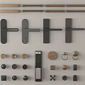Modern Minimalist Door Handle Toilet Handle Shower Handle Smart Lock Anti-theft Lock Fingerprint Lock 3d model