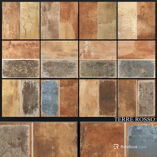 Terre Rosso Tiles With Assorted Earthy Tones And Natural Rustic Textures 3d model 