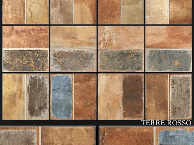Terre Rosso Tiles With Assorted Earthy Tones And Natural Rustic Textures 3d model