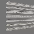 Various Decorative Molding Strips With Different Intricate Patterns For Interior Design 3d model