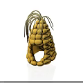 Unique Yellow Corn Shaped Decorative Structure With Tassels And Hollow Design