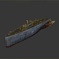 Detailed Model Ship With Blue Hull Red Bottom And Number 78 Deck Equipment And Lights