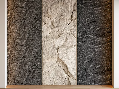 Bedroom Accent Wall With Light Center And Dark Side Stone Texture Design 3d model