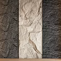 Bedroom Accent Wall With Light Center And Dark Side Stone Texture Design 3d model