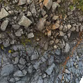Natural Rocky Terrain With Moss Covered Stones And Layered Texture