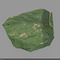 Green Hilly Terrain Model With Rolling Landscapes And Winding Paths 3d model