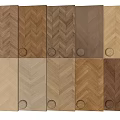 Various Wooden Flooring Samples With Herringbone And Straight Grain Patterns In Natural Colors