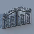 Wrought Iron Entrance Gate With Double Door Design Ornate Patterns And Decorative Top