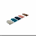 Soft Shaped Rugs With Brown Faux Fur Texture And Multicolor Irregular Design