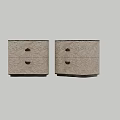 Elegant Pair Of Leaf Embossed Two Drawer Bedside Nightstands For Cozy Modern Bedroom Storage Decor