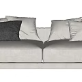 Modern Two Seater Sofa With Beige Upholstery Light And Dark Gray Cushions