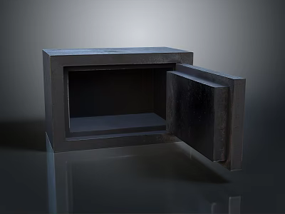 Gray Metal Computer Case With Open Door Showing Internal Space On Smooth Surface 3d model