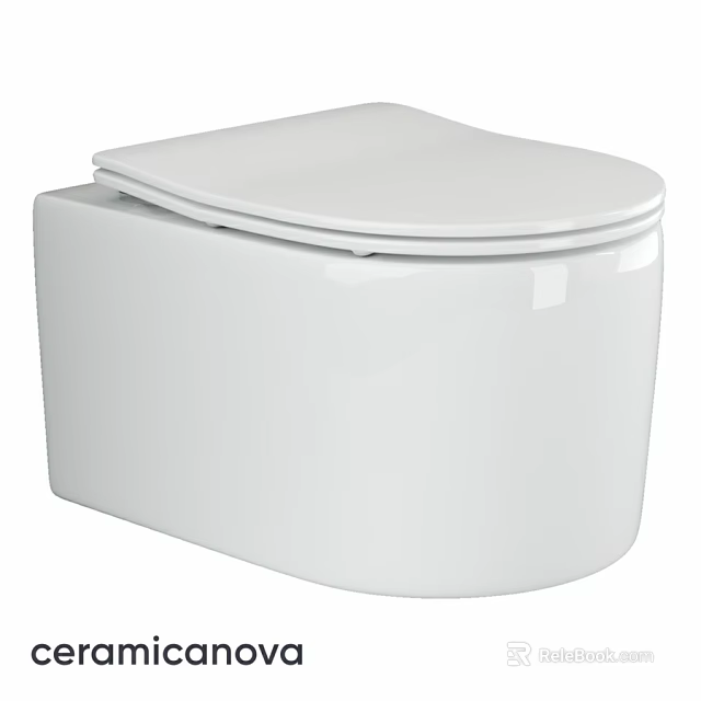 Modern White Ceramic Toilet With Sleek Design And Smooth Surface 3d model 