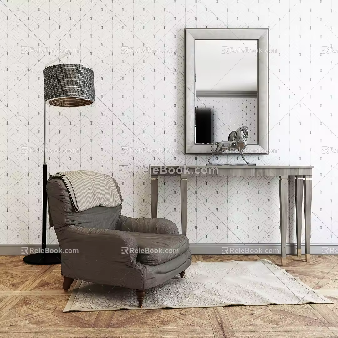 American Single Sofa 3d model