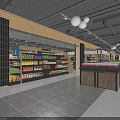 Modern Supermarket Department Store Interior With Spacious Shelves And Various Products
