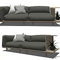 Modern double sofa multiplayer sofa 3d model