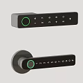 Smart Digital Door Lock With Keypad Handle And Green Indicator Light 3d model