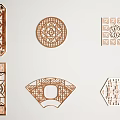 Intricate Carved Patterns Various Shapes Rectangular Circular Square Fan Shaped Octagonal Decorative Elements